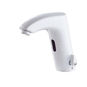 Modern Bathroom Automatic Infrared Sensor Faucet Water-Saving Single-Hole Mount Brass Brush Finish