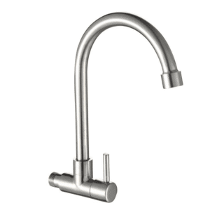 Modern Design 304ss Single Handle Wall-Mounted Kitchen Faucet Tap for Cold Water Single Hole Installation
