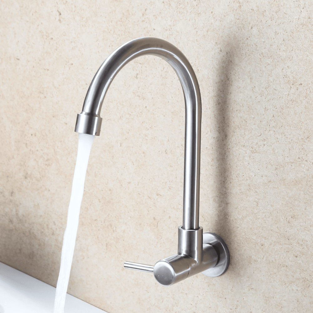 Modern Design 304ss Single Handle Wall-Mounted Kitchen Faucet Tap for Cold Water Single Hole Installation - Image 2