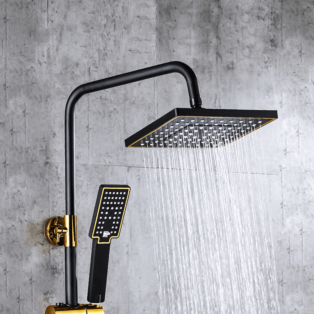 OEM Single-Handle Bathroom Faucet Concealed Watermark Gold Gel Mount Black Shower Polished Chrome Surface Soft Spray for Hotels