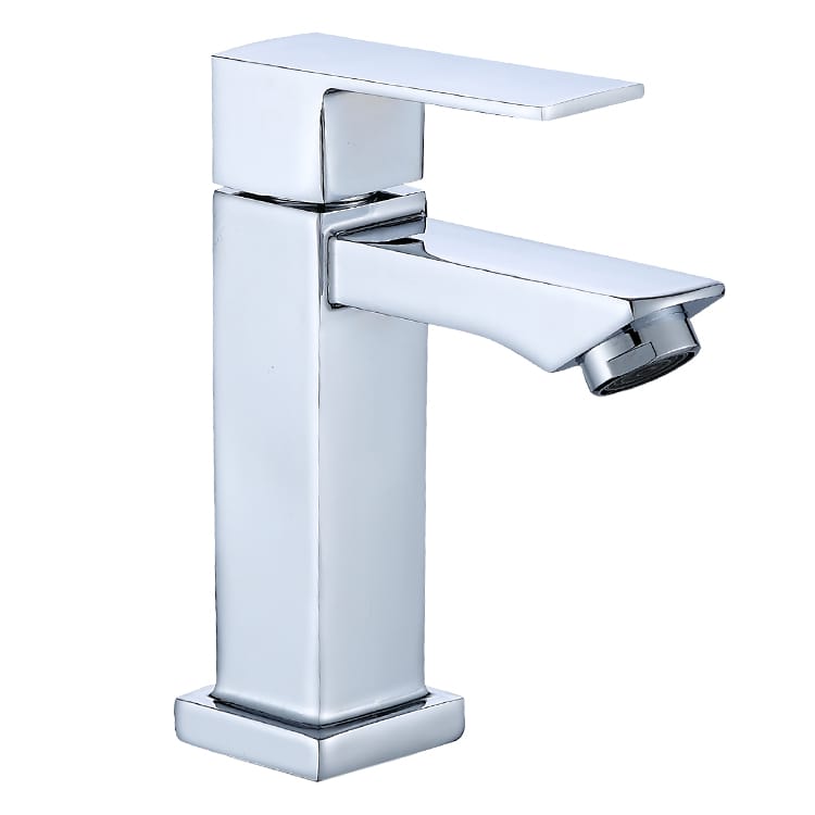 Chrome Chrome à manche unique Basin à eau froide Robinet Pont en céramique monté en céramique pour hôtels ou conception de salle de bain de luxe