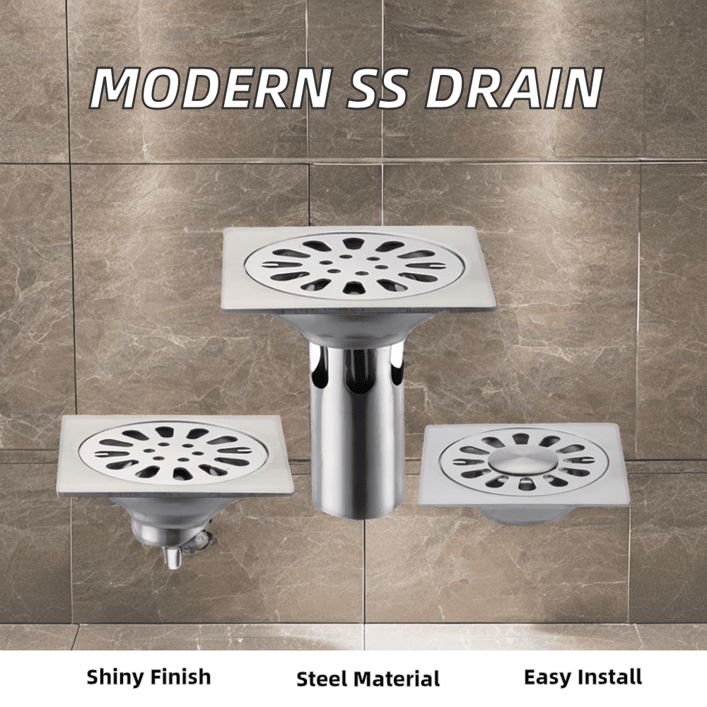 现代的 304 不锈钢银浴室配件卫生五金洗衣机地板排水 - 图片 2